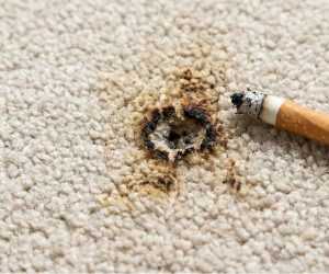 שטיח עם חור מסיגריה